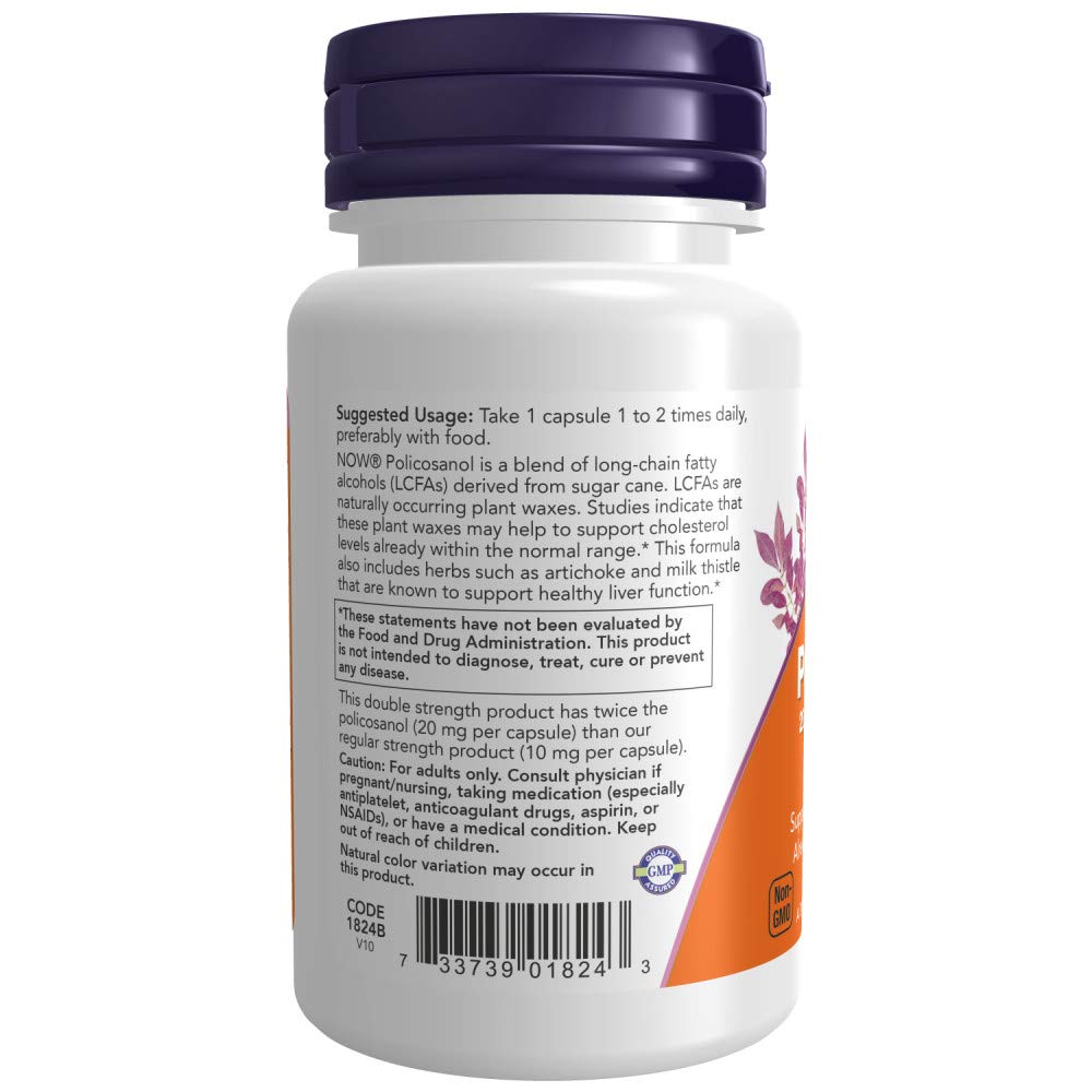 Now Foods Policosanol Double Strength, 90 Vegetable Capsule (Pack of 2)
