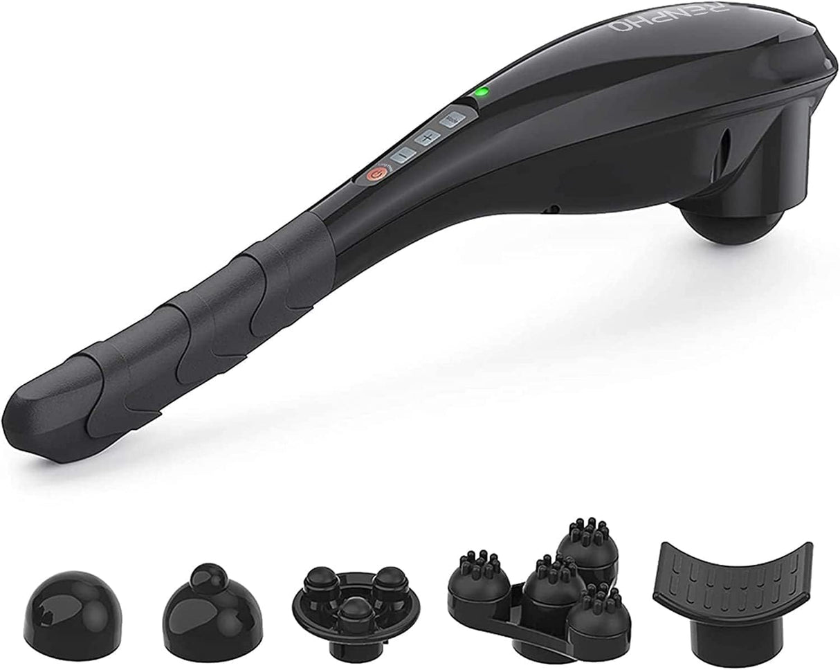 RENPHO Rechargeable Handheld Back Massager, Cordless Electric Neck Massage Tool for Shoulder, Foot, Leg, Calf, FSA & HSA Eligible, Gifts for Women and Men