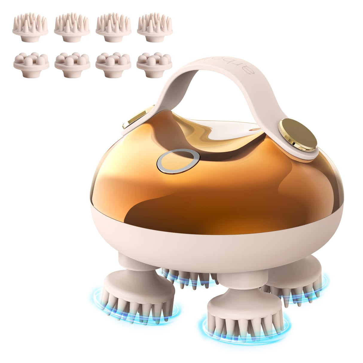 arboleaf Electric Scalp Massager Head Massager Scalp Stress Relax, 5 in 1 Kneading 128 Massage Nodes, Waterproof Hair Massage with 8 Removable Claws Cat Scratcher