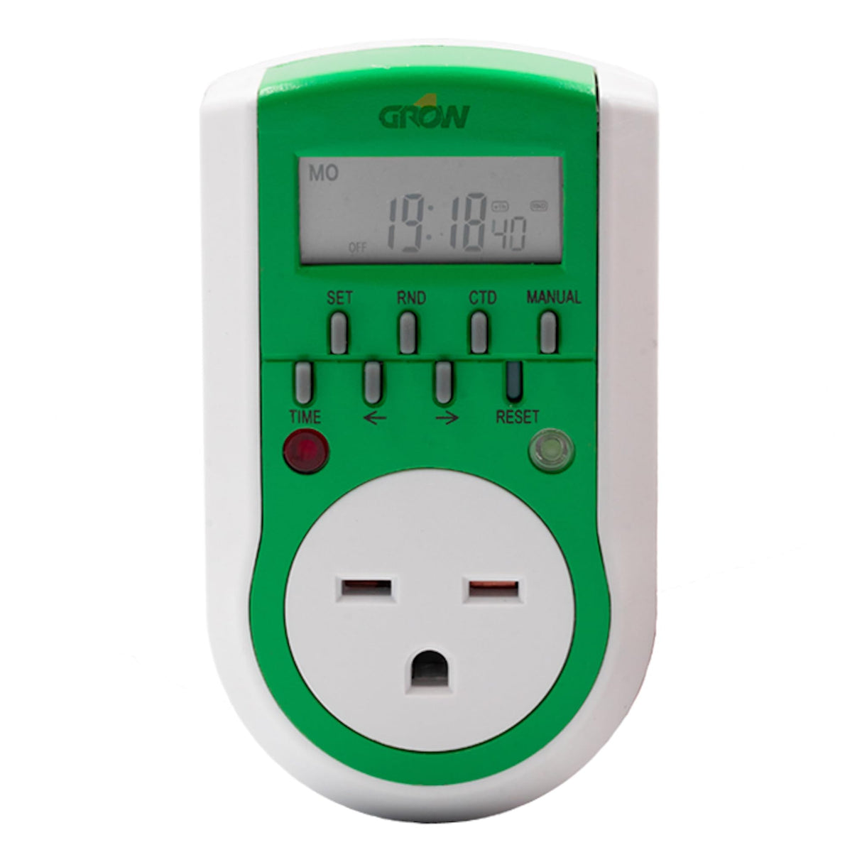 Grow1 240V Outlet Digital Timer, Single Outlet, 15A, Compatible with 220V, 230V & 240V Outlets, Great for Grow Lights, Reptile Enclosures & Aquarium Timer