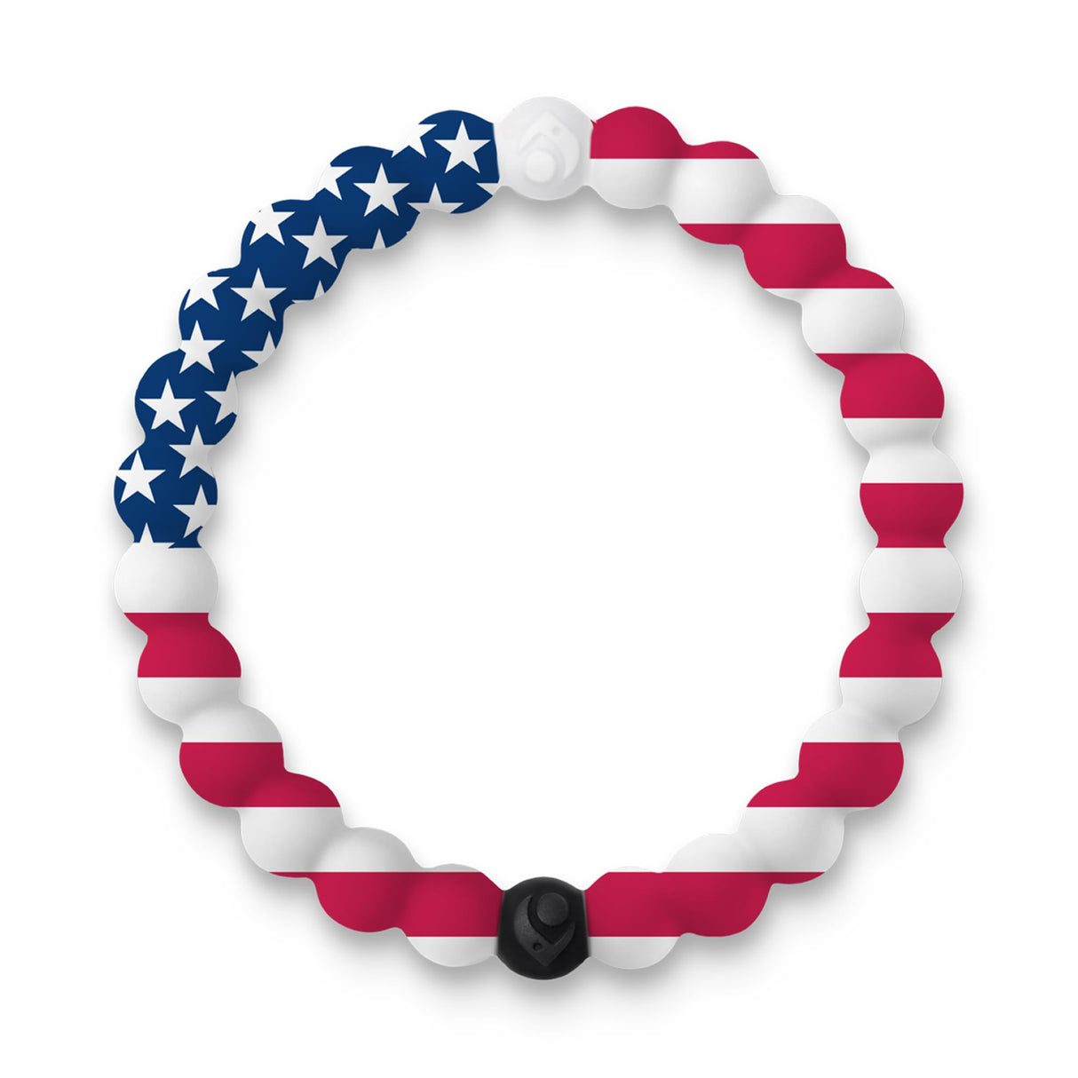 Lokai Silicone Beaded Bracelet for Women & Men (American Flag, Extra Large) - Stylish & Colorful Bead Bracelet Fashion Jewelry - Ring Bangle Slide-On Style Over Wrist for Comfortable Fit
