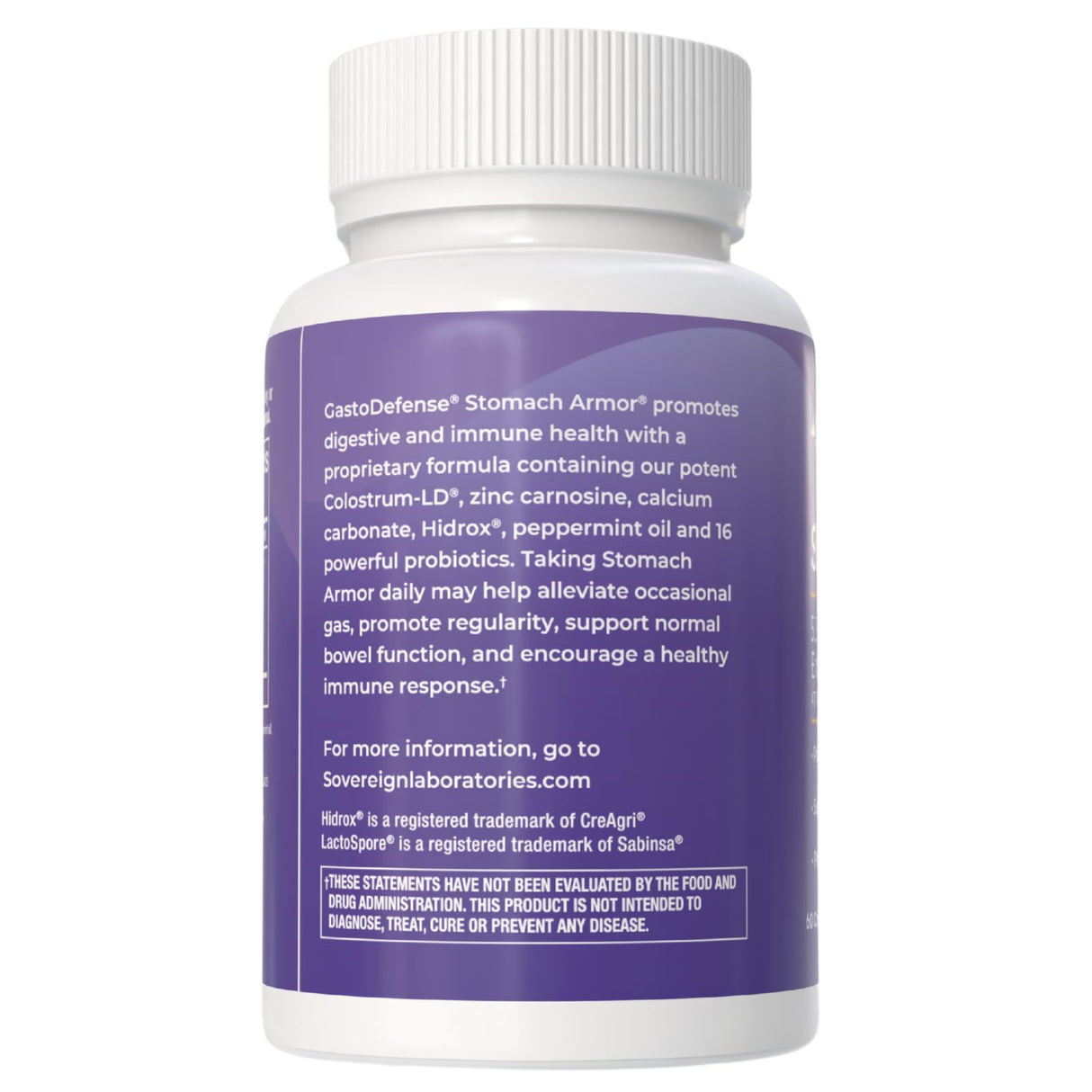 GastroDefense Stomach Armor - Shelf Stable Pre and Probiotic - Liposomal Colostrum-LD Enhanced. Beneficial Stains Colonize and Promote Gut Health, Designed for Adult Women and Men