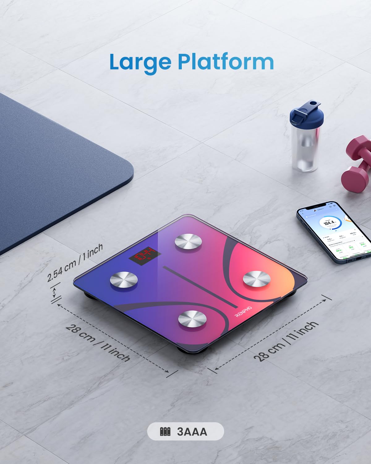 RENPHO Smart Scale for Body Weight, FSA HSA Eligible, Digital Bathroom Scale BMI Weighing Bluetooth Body Fat Scale, Body Composition Monitor Health Analyzer with Smartphone App