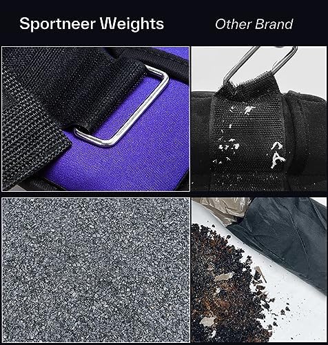 Sportneer Adjustable Ankle Weights 1 Pair 2 4 6 8 10 Lbs Leg Weight Straps for Women Men, Weighted Ankle Weights Set for Gym,Fitness, Workout,Walking, Jogging,1-5 lbs Each Ankle, 1 Pair 2-10 lbs