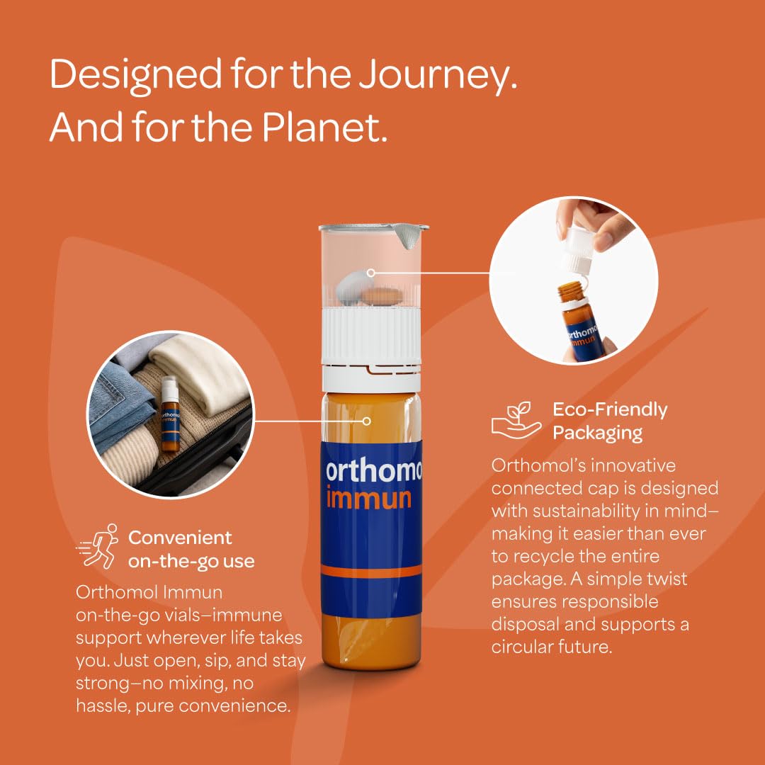 Orthomol Immun Vial, Immune Support Supplement,Capsule 30-Day Supply, Vitamins A, B, C, D, E, Zinc, Iodine