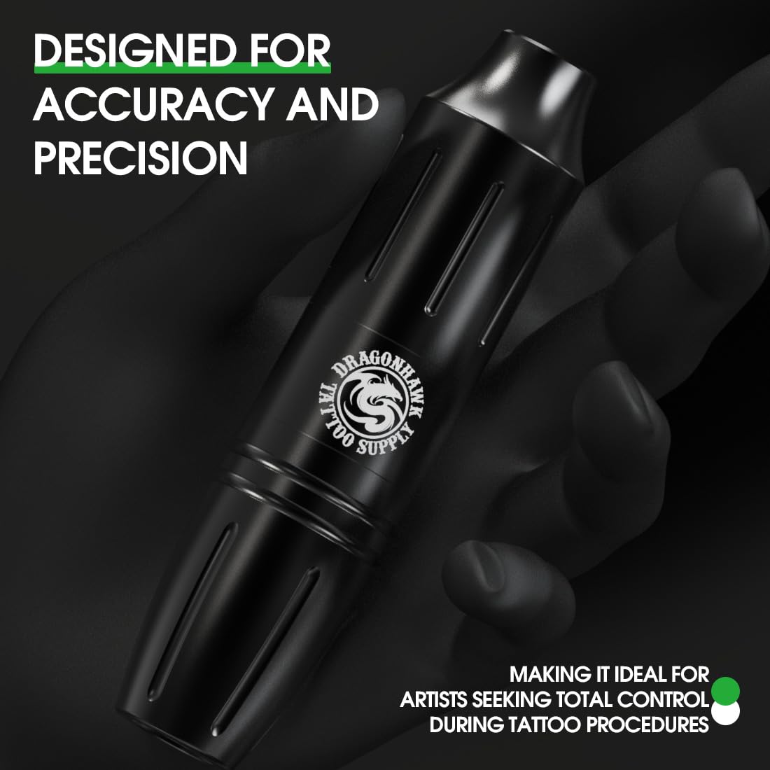 Dragonhawk Wireless Tattoo Kit 2 Batteries Tattoo Gun Kit Beginner Complete Tattoo Machine Pen Kit Pro Coreless Motor