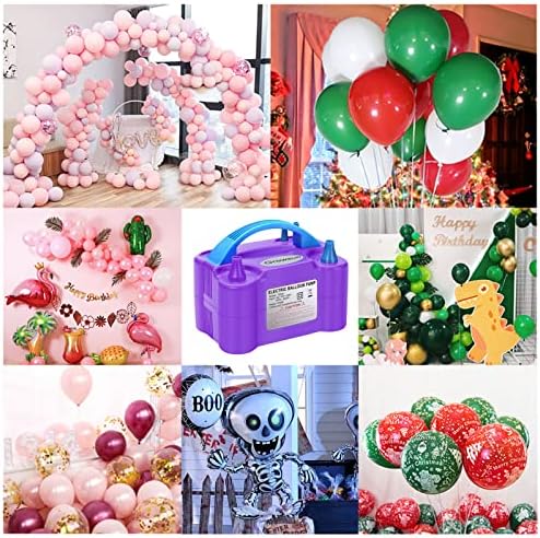 Growsun Electric Balloon Pump Air Inflator Portable Automatic Dual Nozzle Balloon Blower 110V 600W for Birthday Baby Shower Balloons Party Decorations