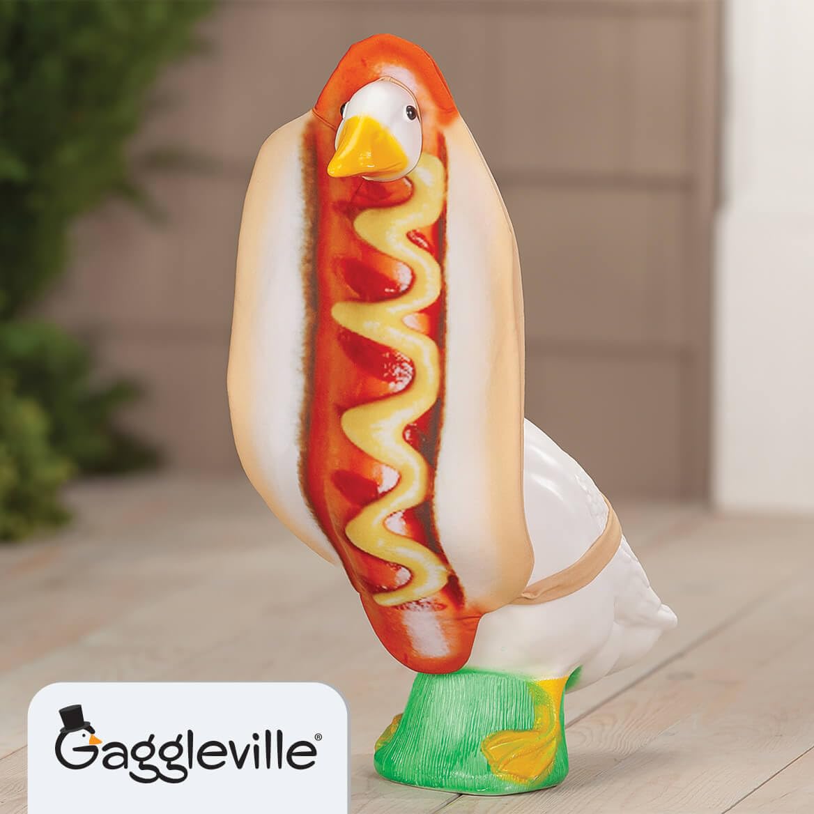 Fox Valley Traders Gaggleville Hot Dog Goose Outfit, Fits Large 23" H Statue