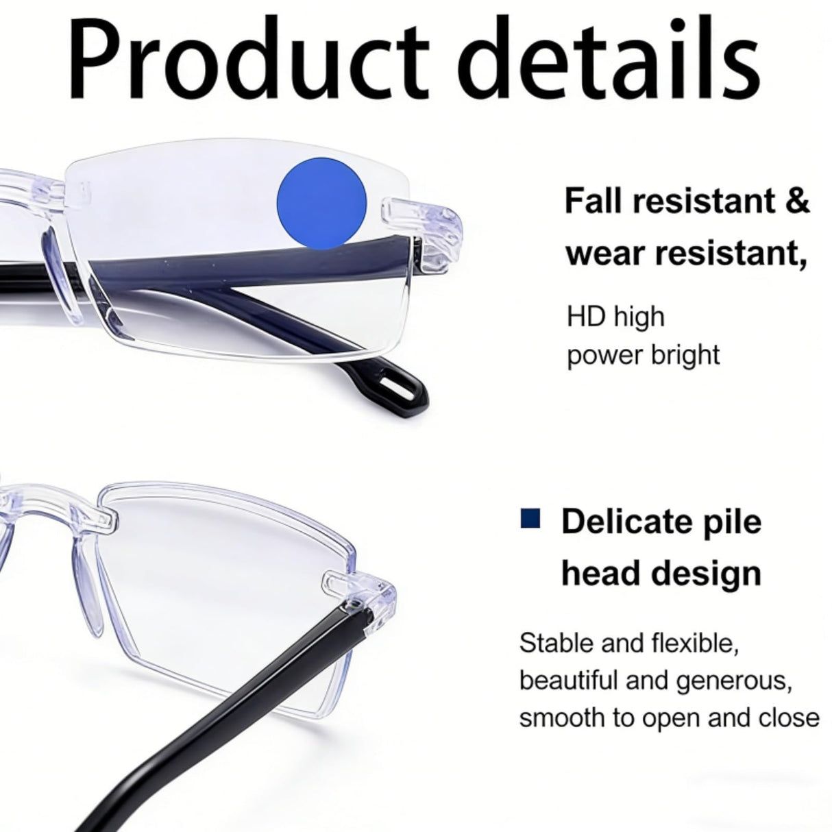 2026 Self Intelligent Dual Focus Glasses, Adjustable Auto Focus Eyeglasses with Case and Glasses Cloth for Women Men (2PCS-A)