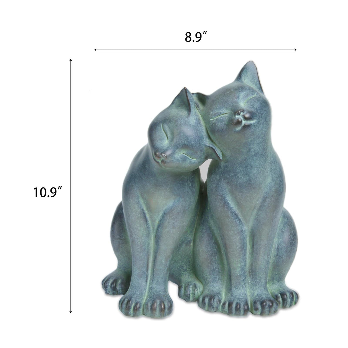 Newman House Studio Garden-Statues Cats Kitten-Couple Figurines Decor - Polyresin Sculpture for Outside Farmhouse Yard, 8.9 * 8.3 * 10.9 Inch