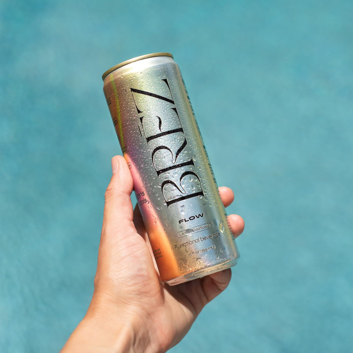 BREZ FLOW Lion’s Mane Mushroom Drink, 6-Pack, Non-Infused, Adaptogens, Relieving, Uplifting, and Social, Sparkling Lemon Elderflower Tonic 12 Fl oz