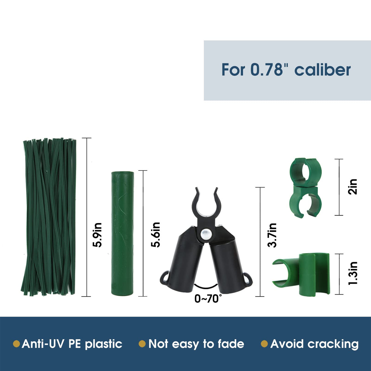 Adjustable Plant Trellis Connectors, Plastic Garden Stakes Clips for 0.78 inch Diameter Poles Connecting Joints for Tomato Cage Cucumber Teepee Climbing Plants Frame