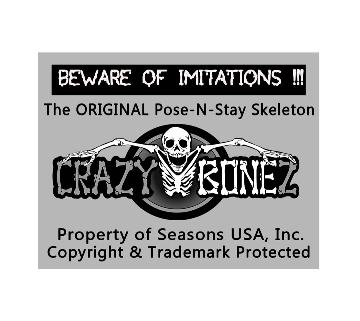Crazy Bonez Original Pose-N-Stay Halloween Skeleton, 5 FT – Life-Size
