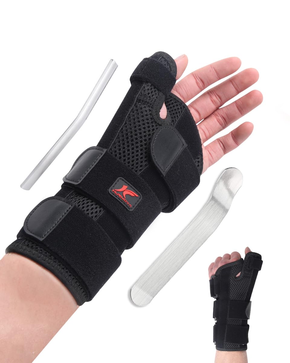 Hurmoya Wrist Brace Thumb Spica Splint Support for Carpal Tunnel, De Quervain's Tenosynovitis, Tendonitis Pain Arthritis Trigger for Man and Women (Medium - Left Hand)