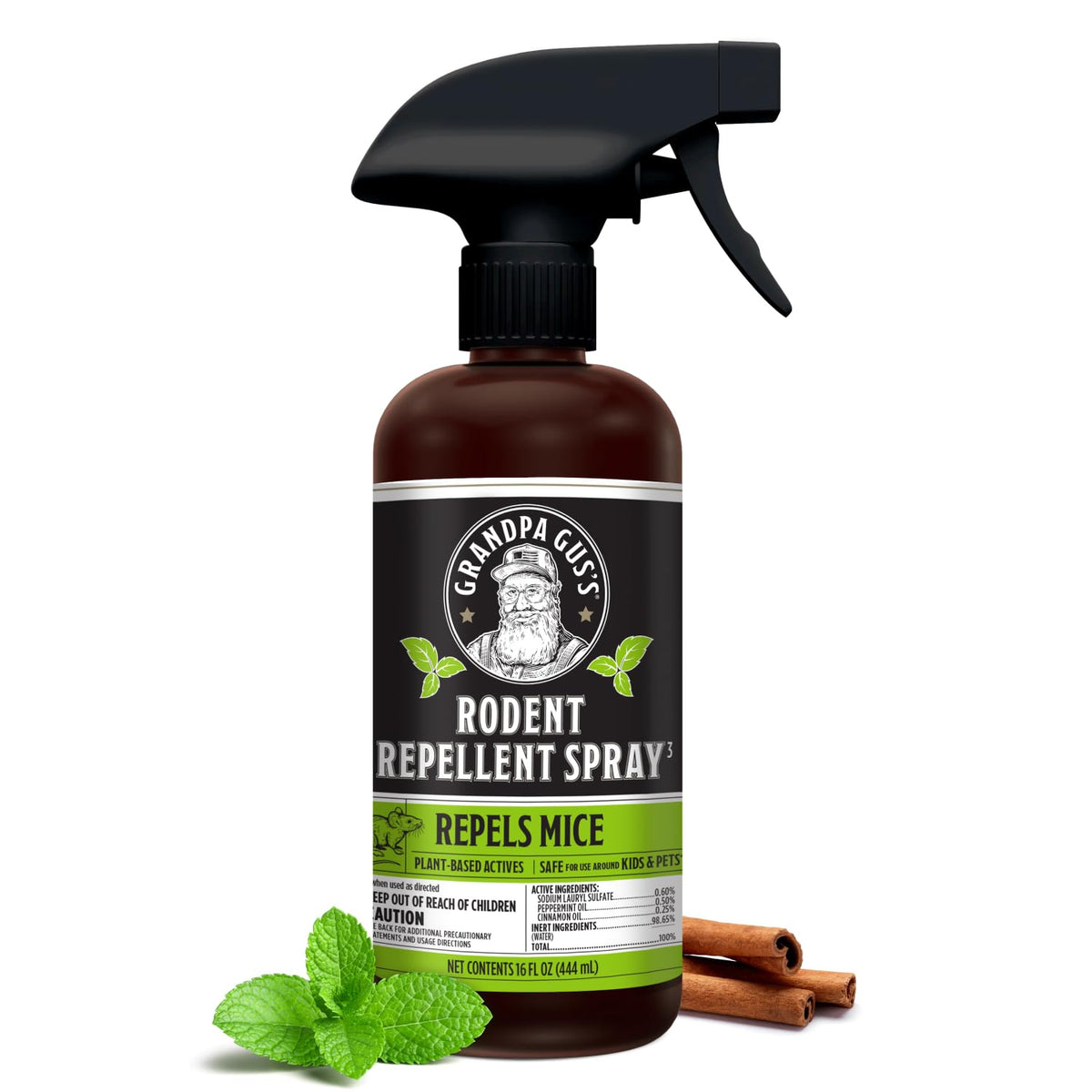Grandpa Gus's Rodent Repellent Spray, Natural Peppermint Oil, 16 Fl Oz