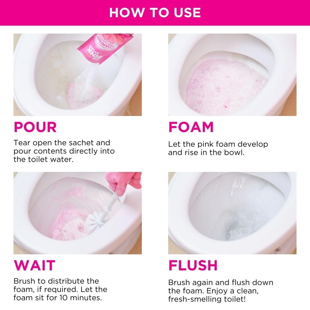Stardrops The Pink Stuff Miracle Power Foaming Toilet Cleaner – Self-Activating Formula for Deep Cleaning, Stain Removal, and a Fresh Shine – Bathroom Essential