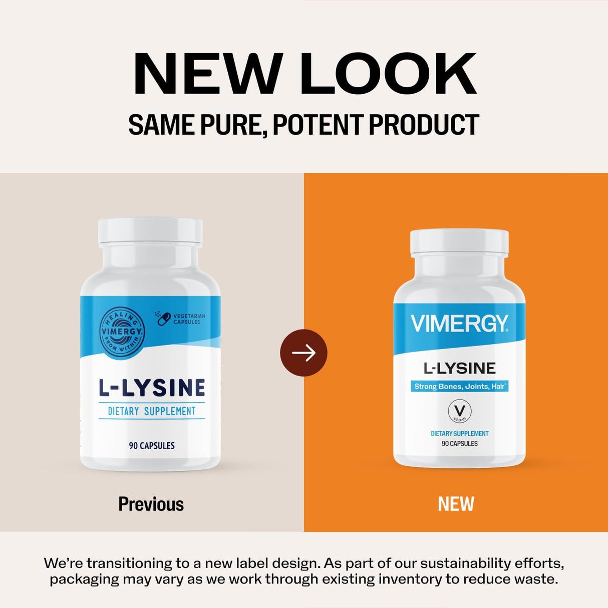 Vimergy L-Lysine – Promotes Healthy Skin, Hair & Nails* – Supports Healthy Metabolism* – Vegan, Non-GMO & Gluten-Free – 90 Capsules