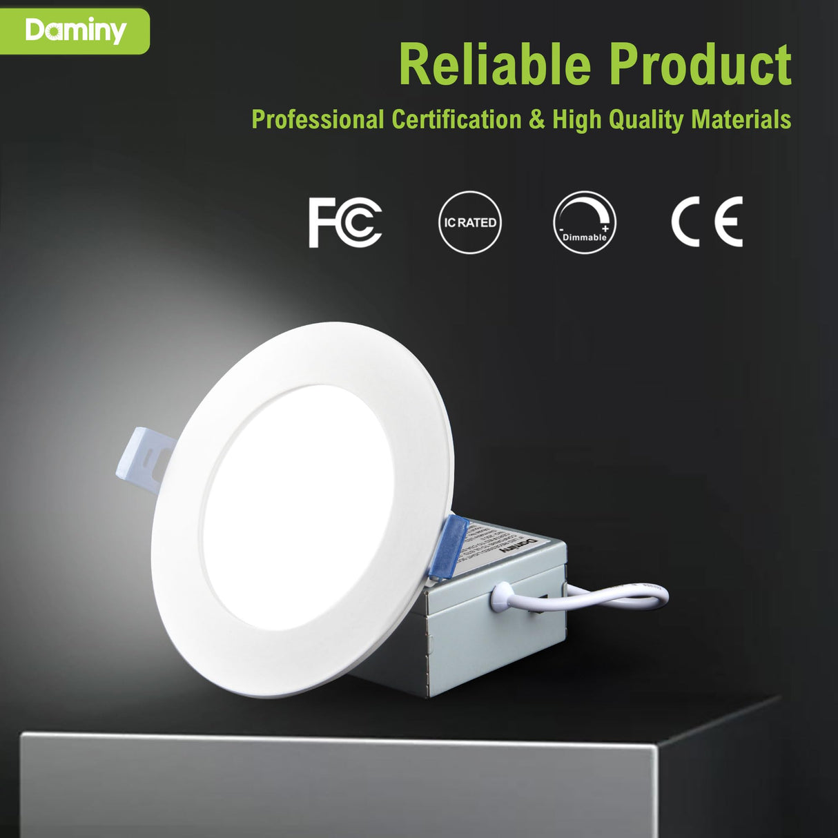 DAMINY 24 Pack 6 Inch LED Recessed Lighting with Junction Box,5CCT,Ultra-Thin Recessed Light,10W 1100LM, Dimmable Canless Wafer Ceiling Light, High Brightness