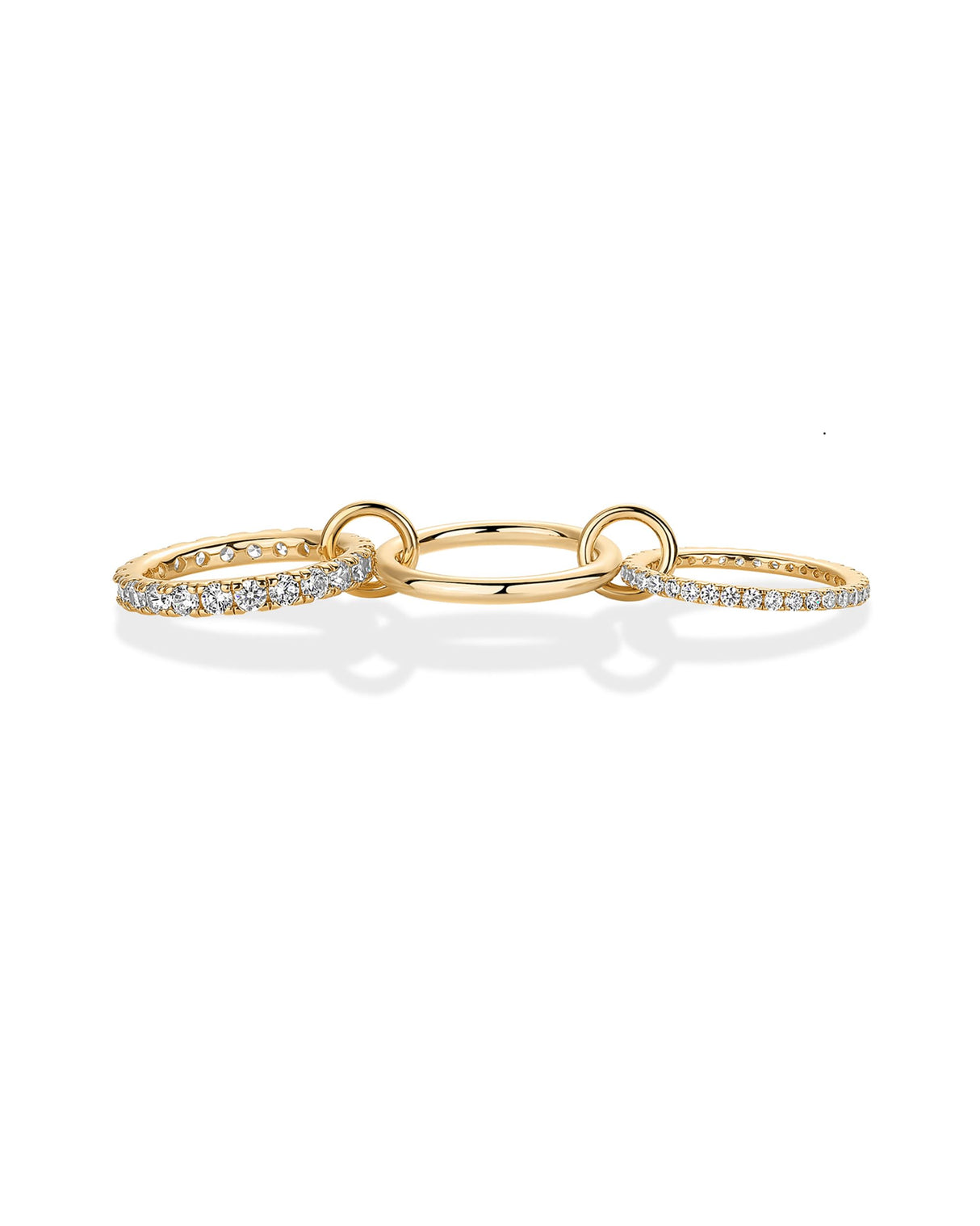 PAVOI 14K Gold Plated Statement Interlocking Ring for Women, Yellow Gold