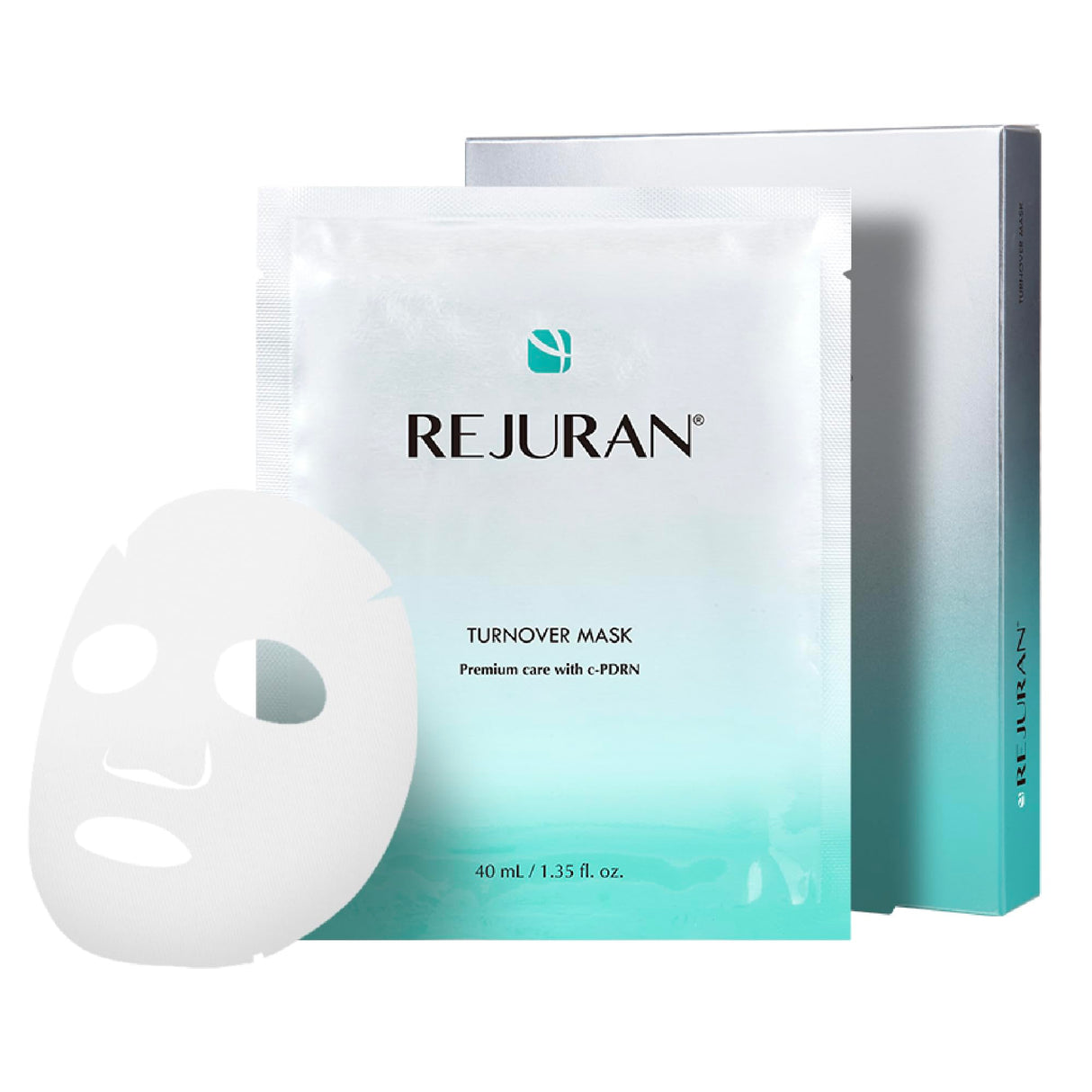 REJURAN® Turnover Mask, c-PDRN® (5ea) – Firming & Repairing Ultra Microfiber Sheet Mask for Youthful, Glass Skin with Salmon DNA. Korean Skin Care