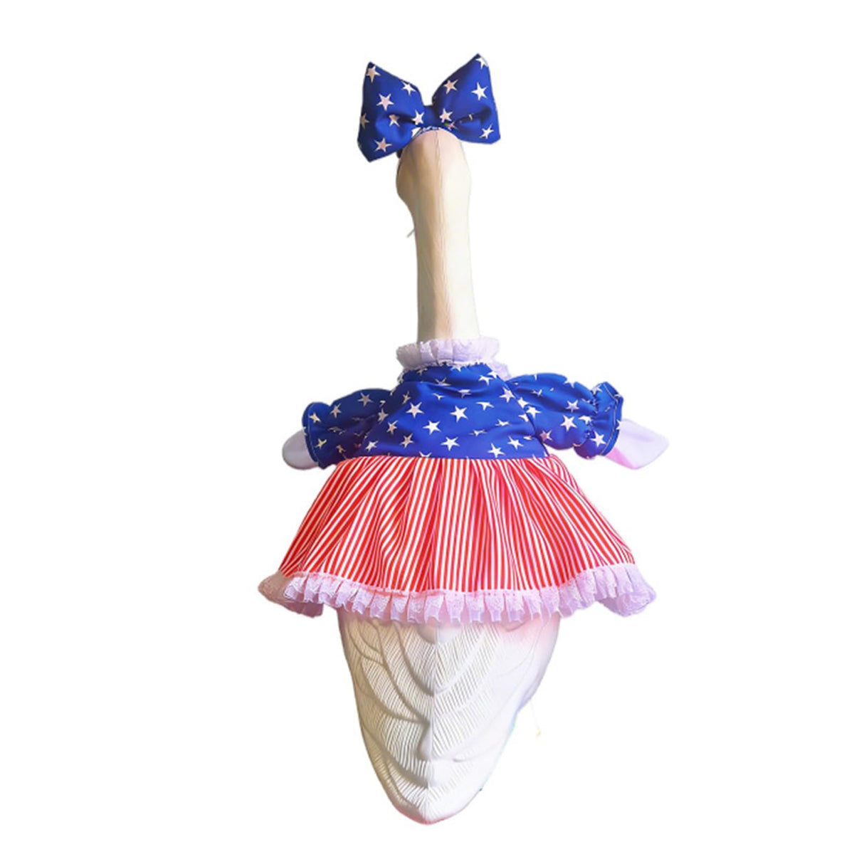 AOXFOXMAS Porch Goose Outfits for 23 Inch Lawn Statue, Patriotic USA Costume for 4th of July Independence Day, Garden Patio Decor for Cement/Plastic Goose Sculpture