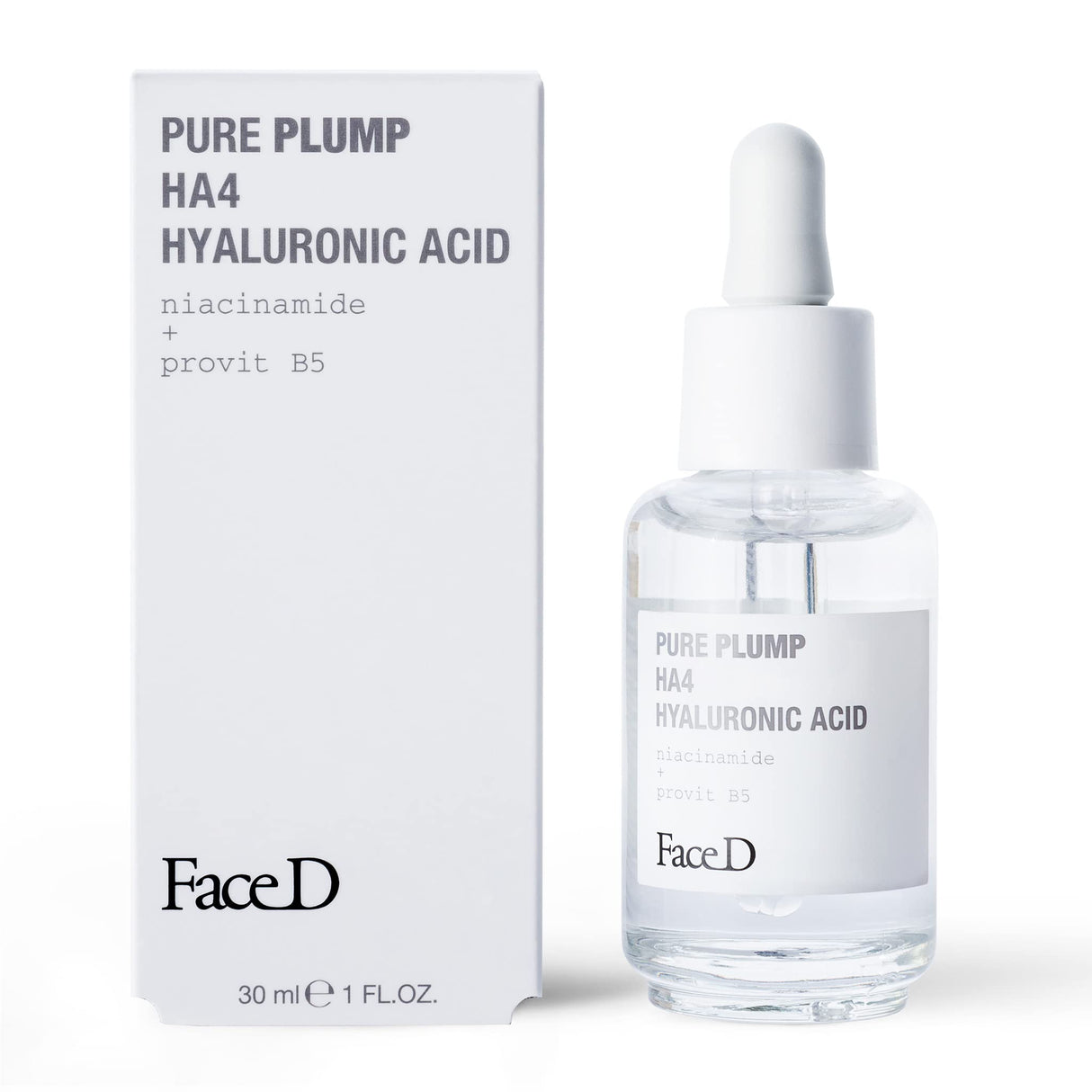 Face D Pure Plump, Serum mit HA4 Hyaluronsäure mit Straffungseffekt, 30 ml