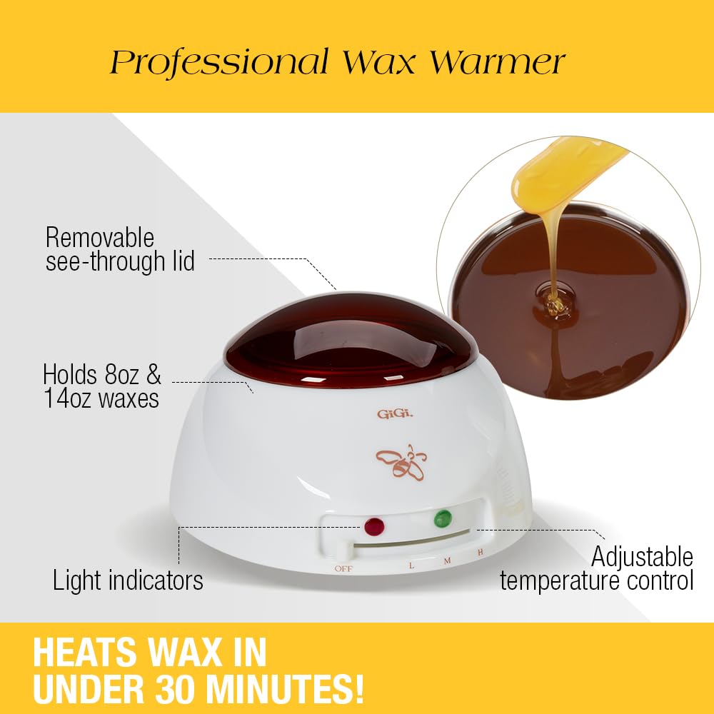 Gigi Brazilian Waxing Kit for Women - Hair Removal Wax Kit with Wax Warmer, Hard Wax, Pre & Post Wax Care, & Applicator Sticks - Ideal for Bikini & Intimate Areas