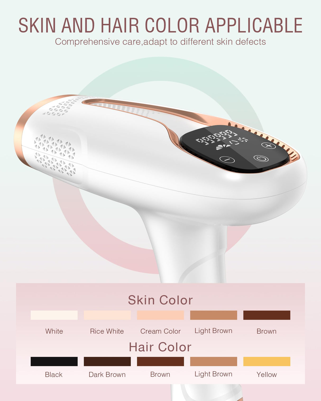 Hair Removal Device Laser Hair Removal for Women and Men Permanent IPL Hair Removal At-Home 999,999 Flashes Painless Hair Remover on Armpits Back Legs Arms Face Bikini Line