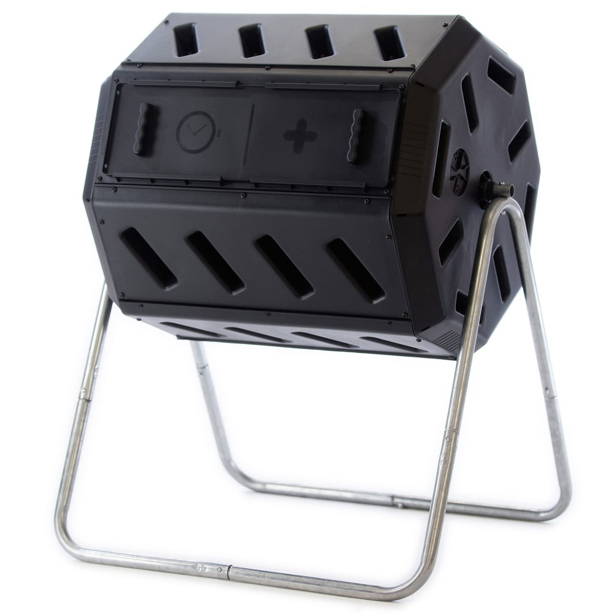 FCMP Outdoor Heavy Duty 37 Gallon 8 Sided Steel Composter, Black