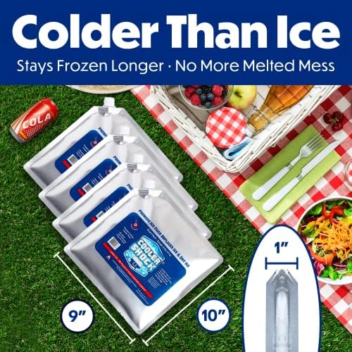 Cooler Shock Reusable Ice Packs for Cooler - Long Lasting Cold Freezer Packs for Coolers and Lunch Boxes - Cooler Ice Packs for Camping Gear, Fishing, Road Trips, Beach Must Haves