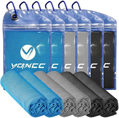 YQXCC 6 Pack Cooling Towel (47"x12") Ice Towel for Neck, Microfiber Cool Towel, Soft Breathable Chilly Towel for Yoga, Sports, Golf, Gym, Camping, Running, Fitness, Workout & More Activities