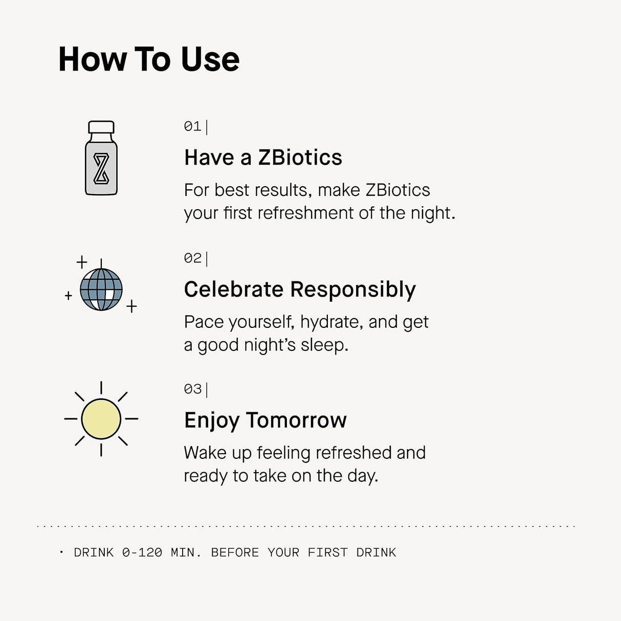 ZBiotics — Feel Better After Drinking, Wake Up Refreshed, Science-Backed, Patented Probiotic for Easier Mornings, Travel-Friendly, 6-Pack of 0.5 Fl Oz Bottles