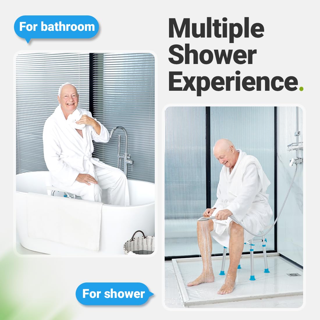 Bariatric Shower Chair 500lbs,Padded Shower Stool for Inside Shower,Shower Bench with 6 Height Adjustable Tube,FSA/HSA Eligible
