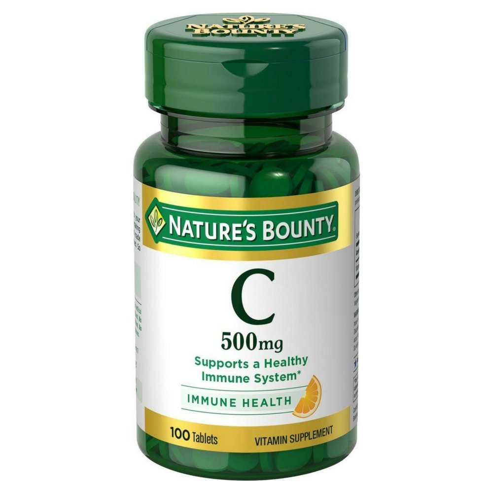 Nature's Bounty Vitamin C 500 mg Tablets 100 ea (Pack of 3)
