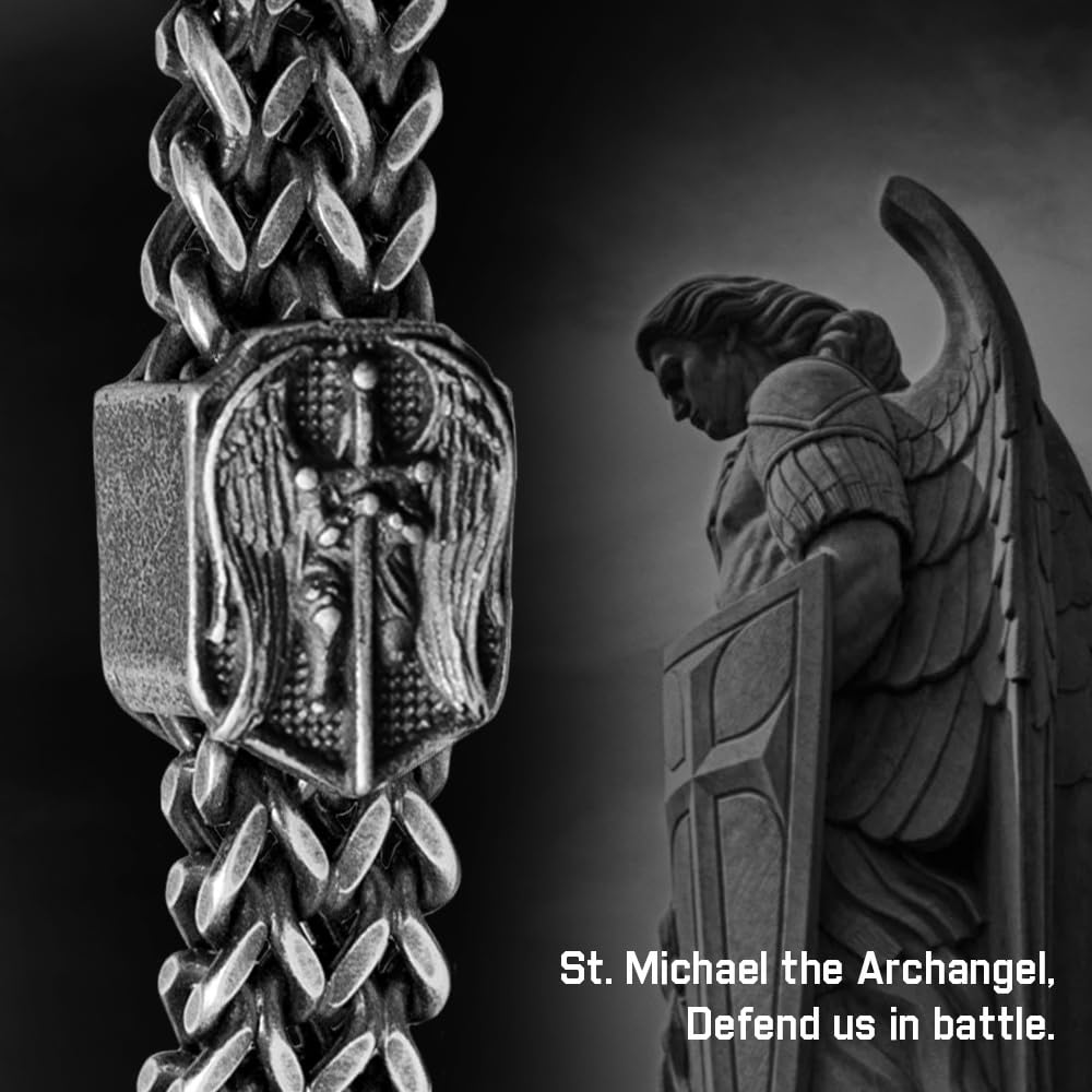 Hero Company Saint Michael 'Defend Us' Stainless Steel Bracelet for Men