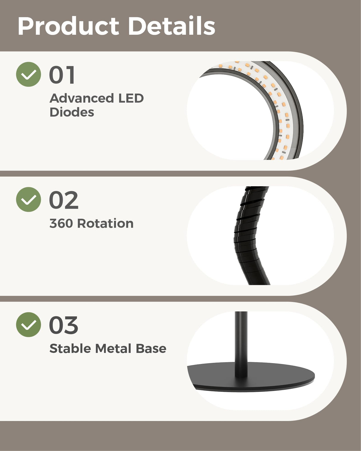 Bamworld Grow Lights for Indoor Plants, Full Spectrum Plant Lights for Indoor Growing, Floor Grow Lamp for Large Plants, Auto ON/Off Timer 3/9/12H, 10 Dimmable Levels, 37-65" Adjustable Height