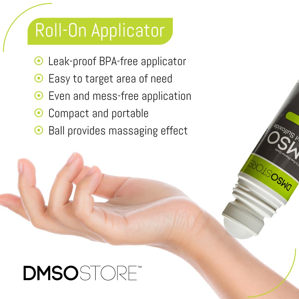 DMSO 3 oz. Roll on 8 Bottle Special Non-diluted 99.995% Low Odor Pharma Grade Liquid in a BPA Free Container