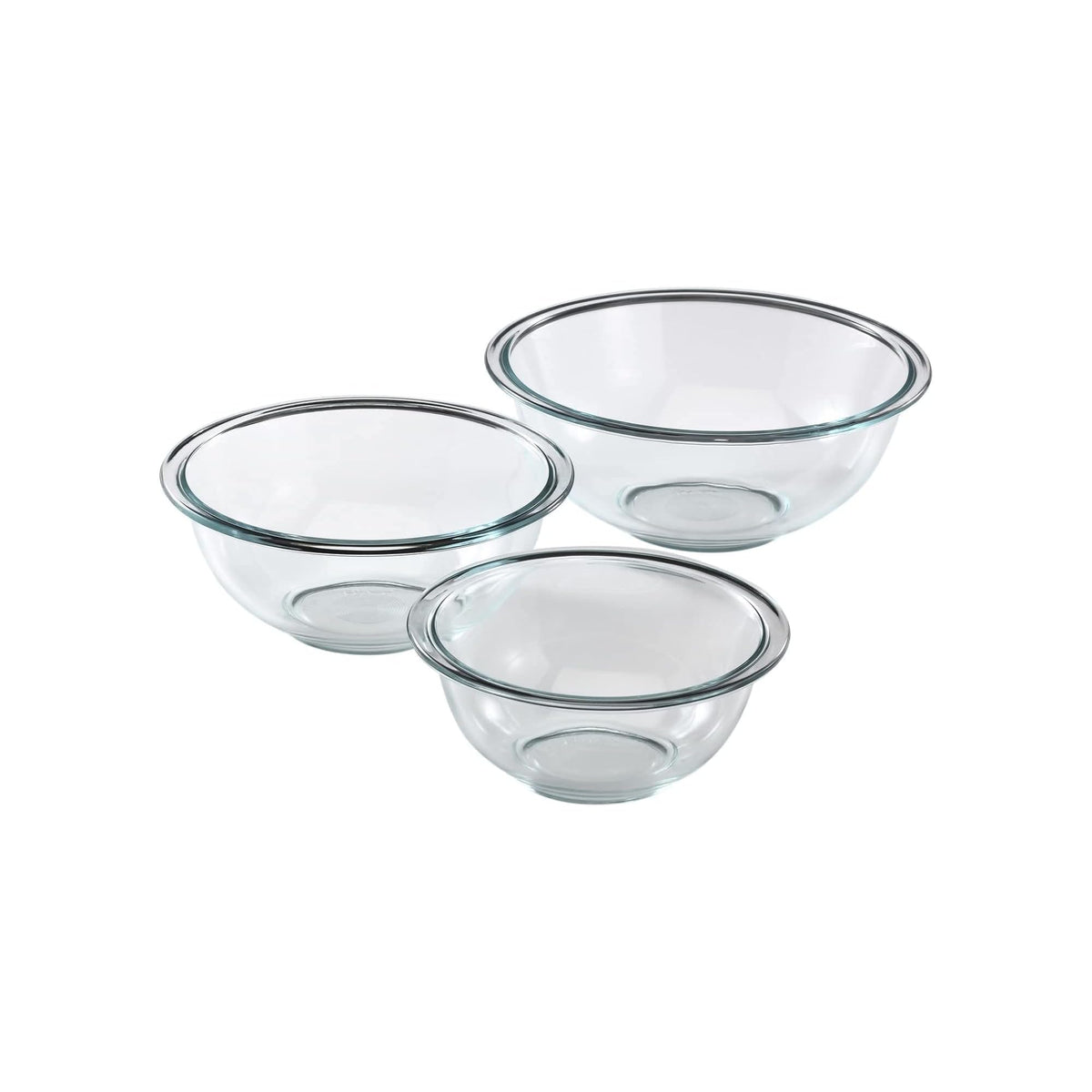 Pyrex Essentials (3-Piece) Glass Mixing Bowls Set for Prepping and Baking