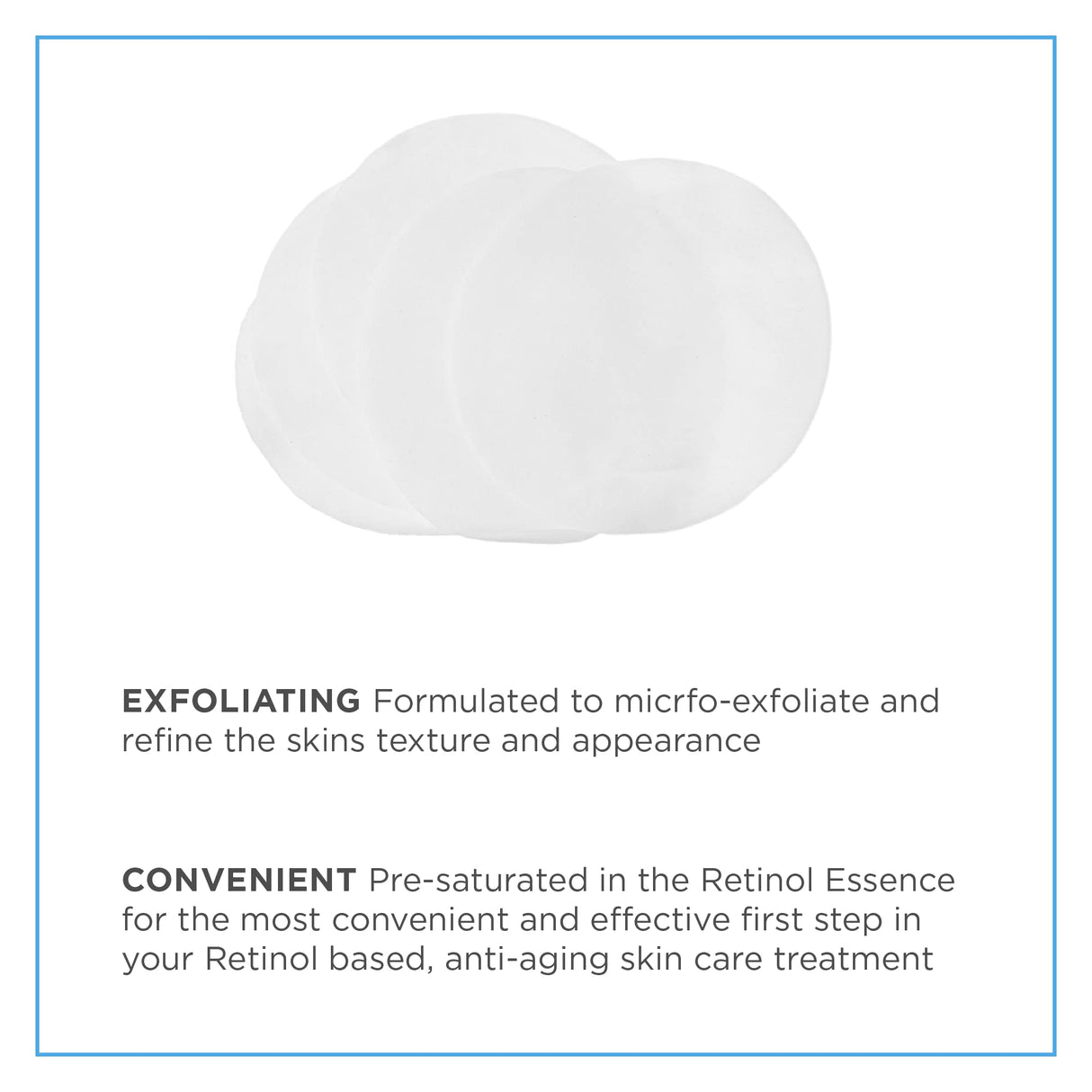 Consult Beaute - Regenerol - Retinol Exfoliating Facial Treatment Discs - Micro Exfoliation for Face - Smoother Skin - 60 Disposable Wipes