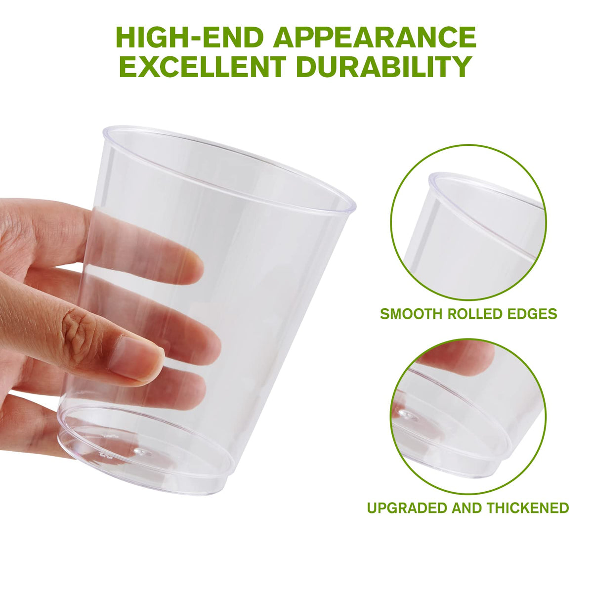 JollyPack 300 Pack 10 OZ Disposable Clear Plastic Cups