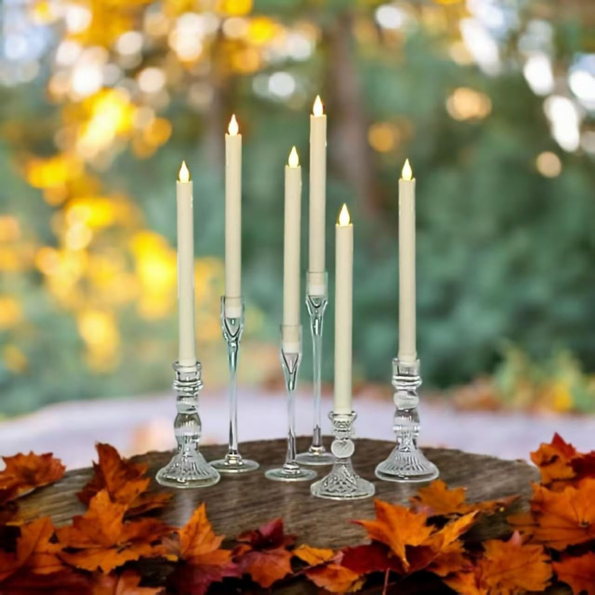 LED Flameless Taper Candles, 10.6 Inch, Set of 24, 2AA Battery Operated with Remote Control, Timer Function, Halloween, Christmas and Wedding Banquet Table Center Decoration, Ivory White (24)