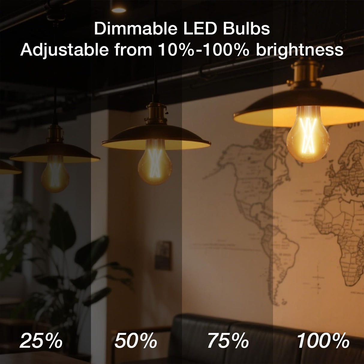 DAYBETTER 12 Pack A19 Vintage LED Edison Bulbs, 60W Equivalent, Dimmable, High Brightness 2700K Warm White, 800 Lumens, 8W E26 Standard Base, CRI80+, Clear Glass Filament Bulb for Living Room