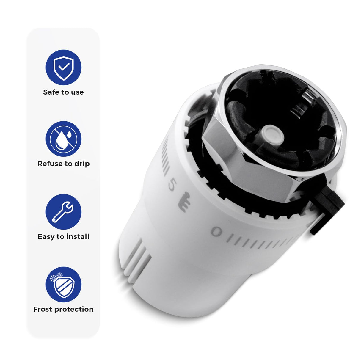 VANCOCO 2pcs M30×1.5 mm Radiator Thermostat Valve Heads, Thermostatic Radiator Valve Heads for Home Office Heating Systems, TRV