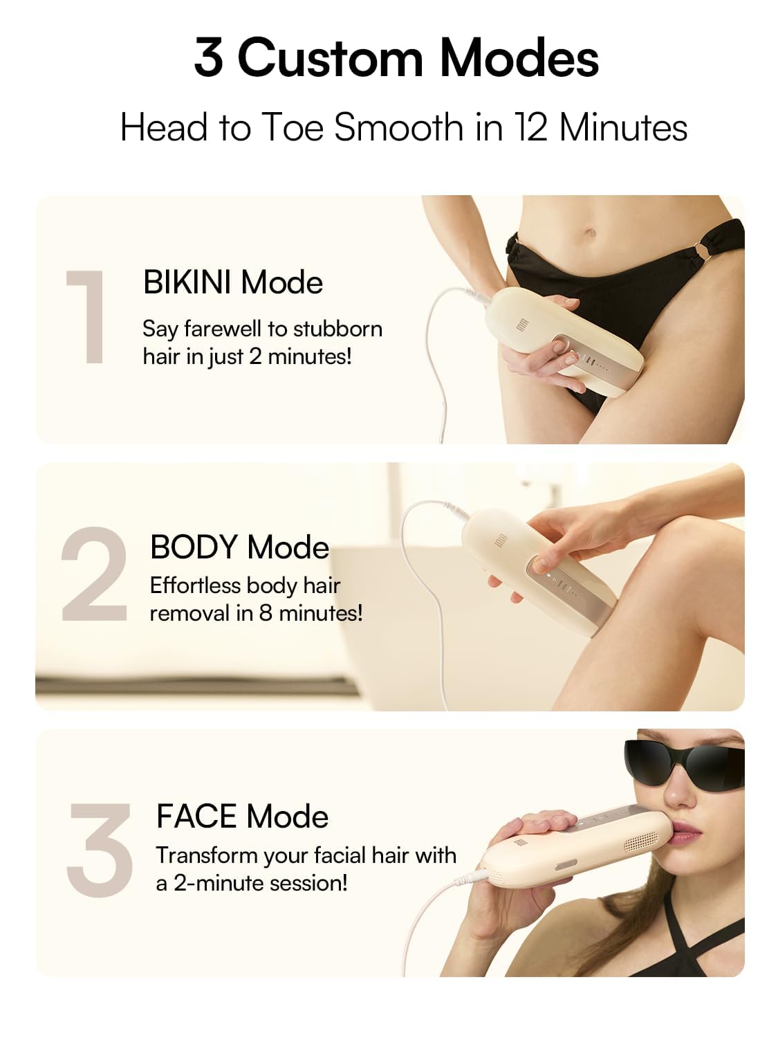 Laser Hair Removal Device for Women and Men, INIA Fond Hair Remover with Long-Lasting in Hair Reduction for Body&Face, Safe at-home Results for Armpits, Bikini and Legs