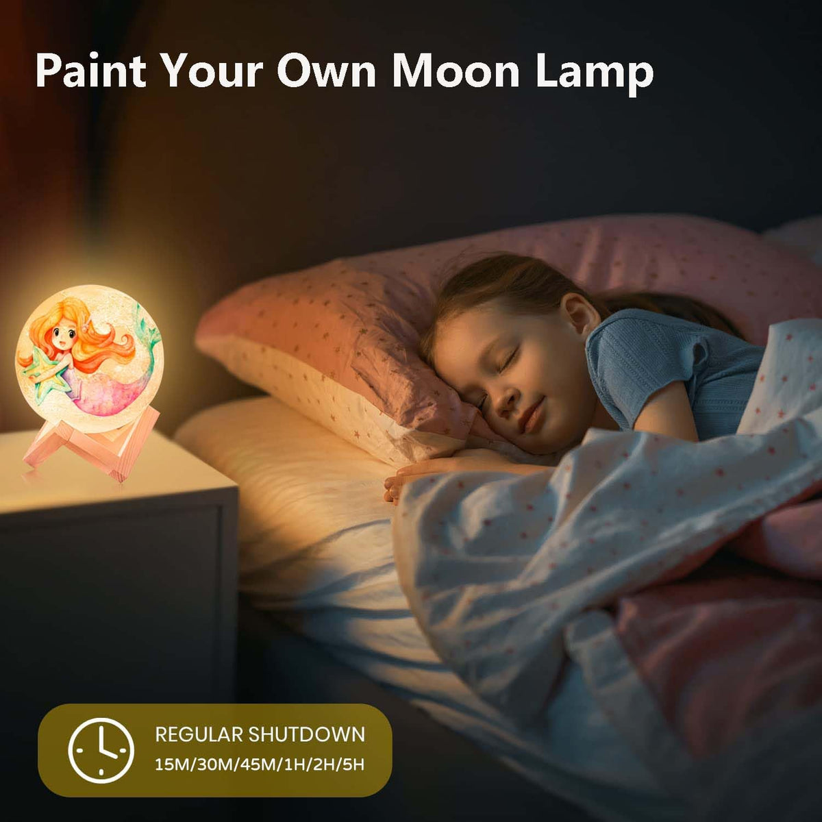 HOLA Paint Your Own Moon Lamp Kit, Updated USB Rechargeable, Kids Crafts