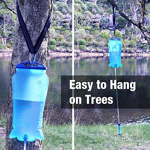 SimPure Gravity Water Filter, Portable Gravity-Fed Water Purifier with 3L Bag, Tree Strap, BPA Free Survival Gear and Equipment for Camping Hiking Emergency Preparedness