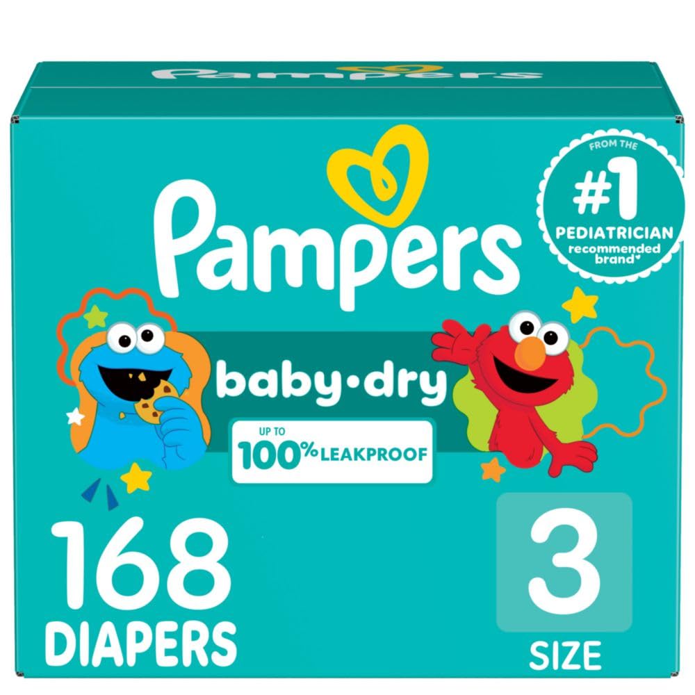 Pampers Diapers - Baby Dry - Size 5, 164 Count, Absorbent Disposable Infant Diaper (Packaging May Vary)