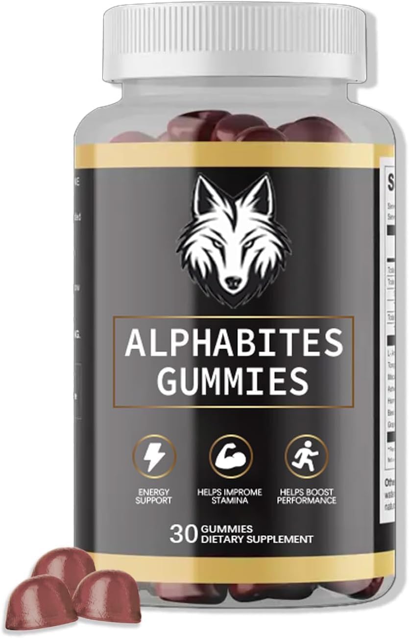 AlphaBites 7-in-1 Nitric Oxide Booster 30 Servings-IroWandMas VitaI Source Balance Gumnnies, GlutenFree, Vegan (1PCS)