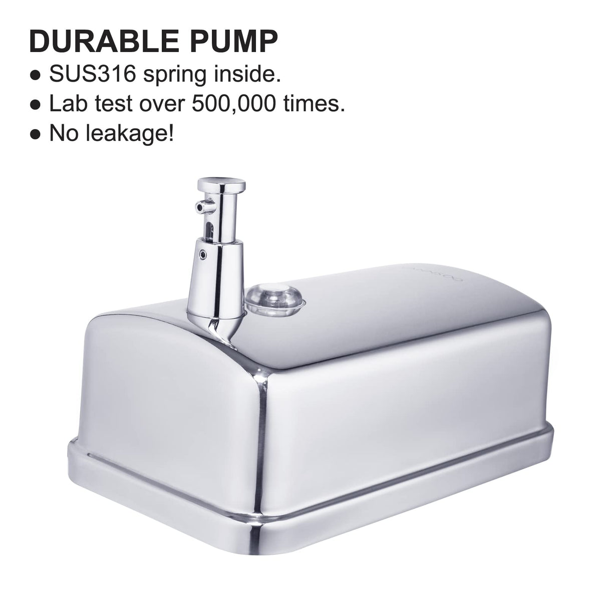 VANNSOO Commercial Soap Dispenser Wall Mount Stainless Steel Manual Liquid Pump Rust-Proof Leak Free for Bathroom (37 fl.oz./1100ml)