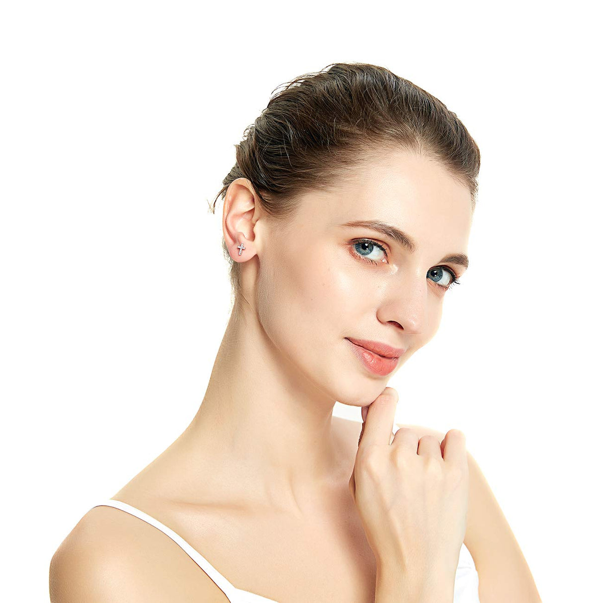 REVEMCN 3-Pair Cross Earrings for Men & Women, Stainless Steel & 925 Silver